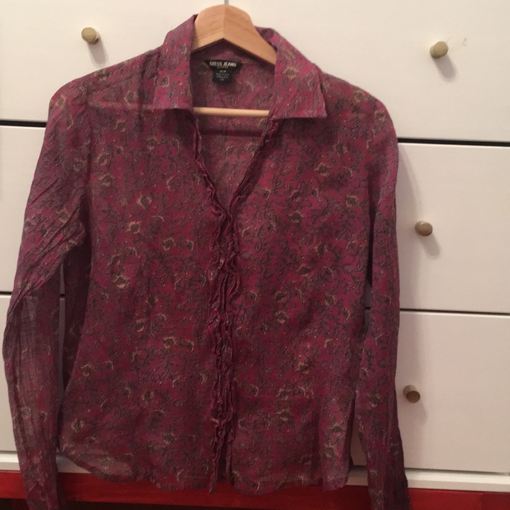 Sheer purple Guess top